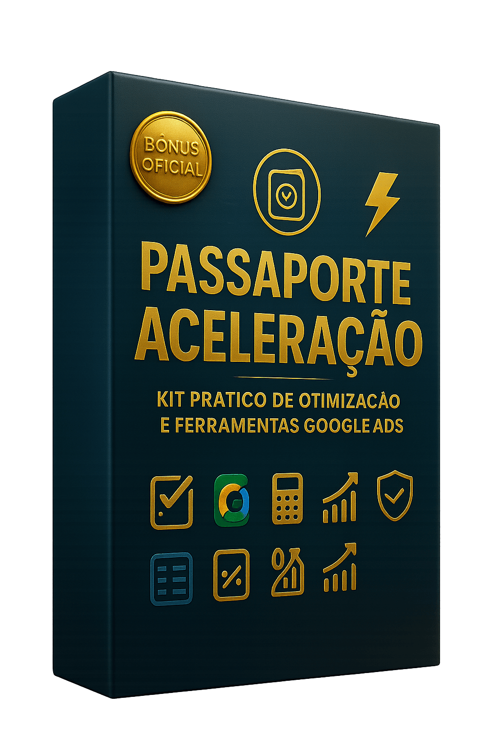 Mockup do Passaporte Aceleração mostrando as 9 aulas rápidas e ferramentas práticas